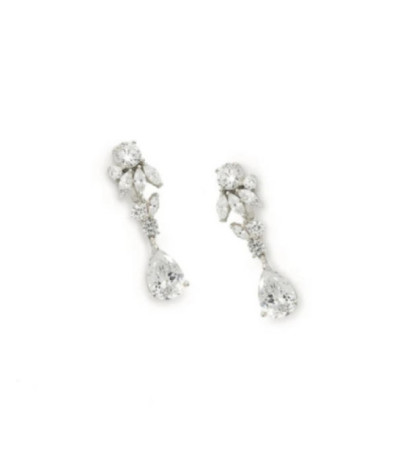 Pendientes Novia Pequeños Diseño Floral LINEARGENT - 17087-A