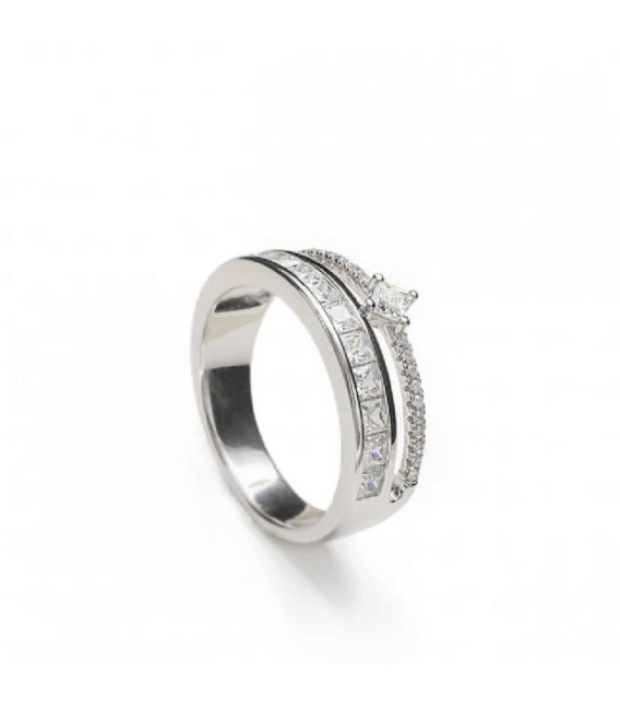 Anillo de Plata con Circonitas y Cuarzo Adamantino Lineargent - 18341-R