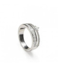 Anillo de Plata con Circonitas y Cuarzo Adamantino Lineargent - 18341-R