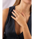 Anillo solitario fino de plata con mini circonitas LINEARGENT - 20043-R