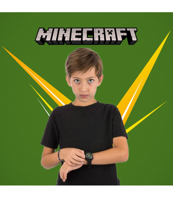 Reloj Infantil Minecraft Negro Analógico DISNEY - MIN9011
