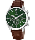 Reloj Hombre Crono Esfera Verde Correa Marrón FESTINA - F20542/8