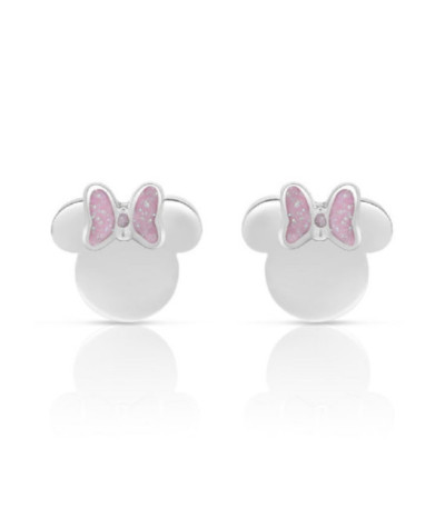 Pendientes Mini Minnie Mouse Lazo Glitter Acero DISNEY - ST0049P