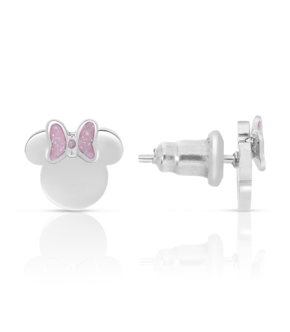 Pendientes Mini Minnie Mouse Lazo Glitter Acero DISNEY - ST0049P