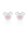 Pendientes Mini Minnie Mouse Corazón Rosa Acero DISNEY - ST0047P
