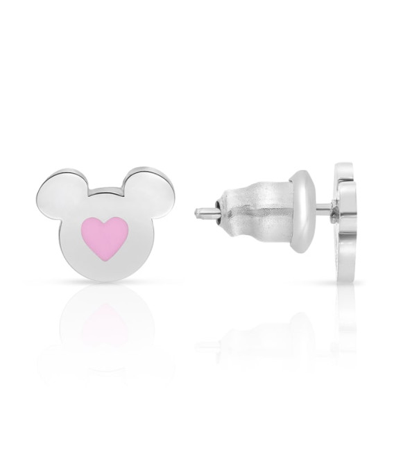 Pendientes Mini Minnie Mouse Corazón Rosa Acero DISNEY - ST0047P
