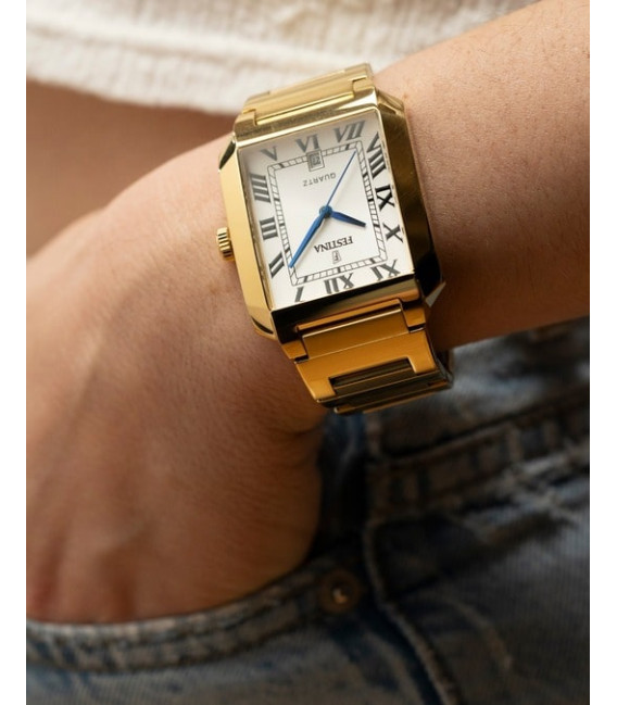 Reloj Rectangular Hombre Acero Dorado FESTINA - F20678/1