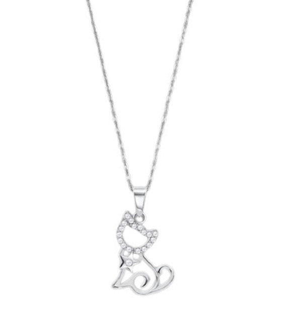 Collar Plata 925 Gato con circonitas LOTUS SILVER - LP3873-1/1