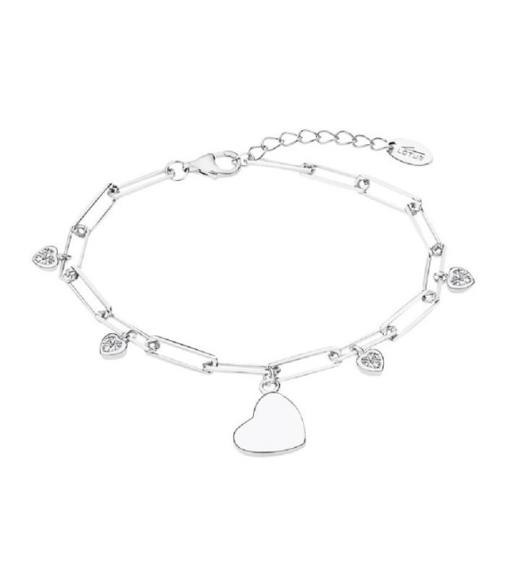 Pulsera Moments Love Corazón Eslabones Corazones Circonitas LOTUS SILVER - LP3269-2/1