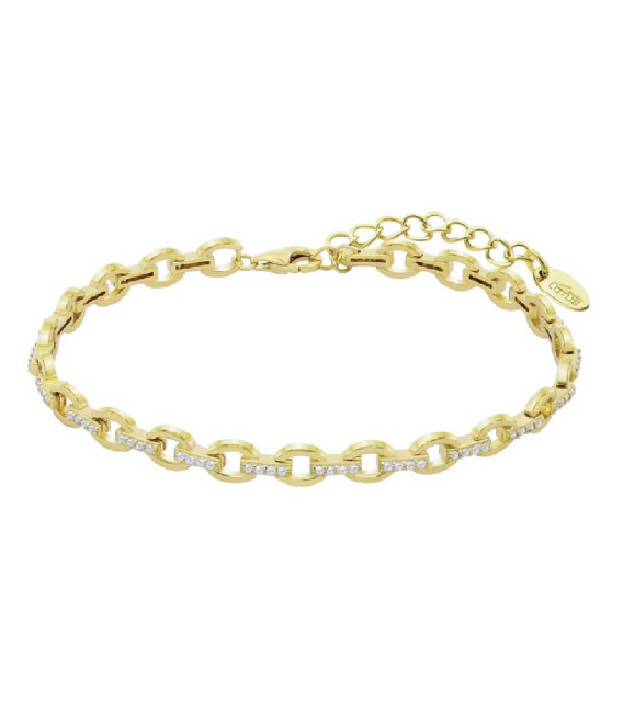 Pulsera Dorada Eslabones Circonitas Trendy LOTUS SILVER - LP3306-2/2
