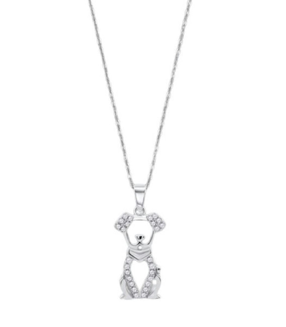 Collar Plata 925 Perro con circonitas LOTUS SILVER - LP3874-1/1