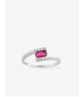 Anillo solitario plata rodiada y óxido de circonio rojo - 337646.3