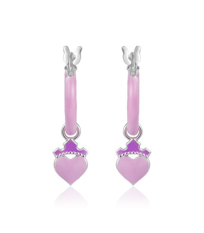 Aros Pendientes Princesas con Esmalte Rosa DISNEY - AG0107P