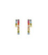 Pendientes cortos Riviera con cristales riviere multicolor en Plata - A5417-DT