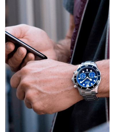 Reloj Hombre Acero Esfera Azul Degradado a Negro LOTUS HYBRID - 18800/3