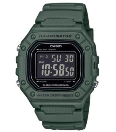 Reloj Digital en negativo color Verde Caza CASIO Collection - W-218H-3BVEF