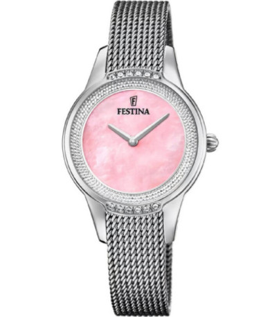 Reloj Mujer Esfera Rosa Acero Malla Milanesa FESTINA - F20494/5