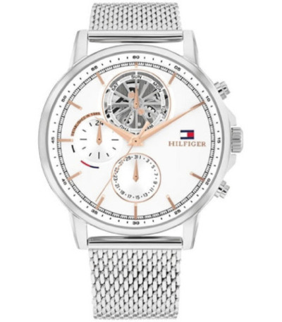 Reloj Hombre Acero Stewart Malla Milanesa Esfera Blanca TOMMY HILFIGER - 1710682