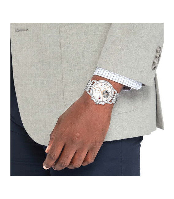 Reloj Hombre Acero Stewart Malla Milanesa Esfera Blanca TOMMY HILFIGER - 1710682