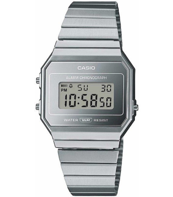 Reloj Retro Digital Plateado Fino Efecto Espejo CASIO - A700WEV-7AEF