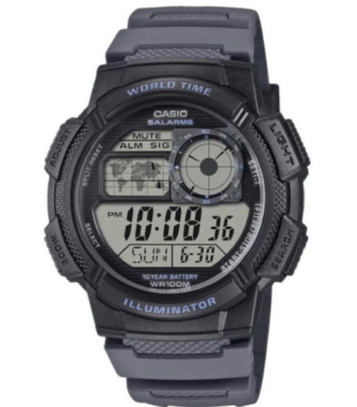 Reloj Redondo Digital Hora Mundial Collection Men Negro/Azul CASIO - AE-1000W-8AVEF
