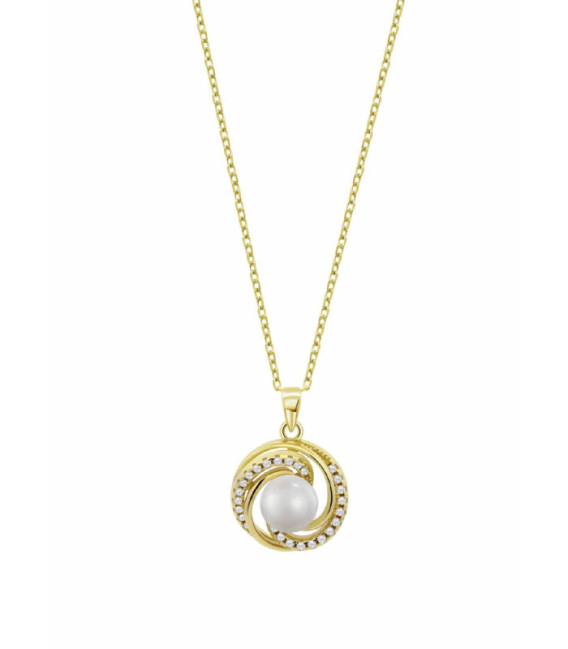 Collar Dorado con Perla LOTUS SILVER - LP3095-1/2