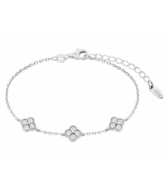 Pulsera Cadena con 3 Tréboles con Circonitas LOTUS SILVER - LP3889-2/2