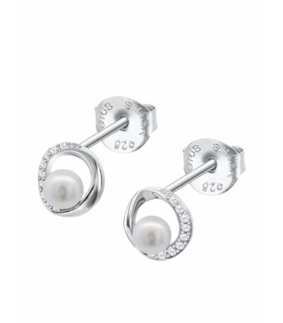Pendientes Plata 925 Redondo con Perla LOTUS SILVER - LP3898-4/1