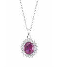 Collar Plata Colgante Piedra Oval Rojo LOTUS SILVER - LP3459-1/4
