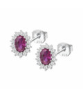 Pendientes Plata 925 Circonita Oval Rojo LOTUS SILVER - LP3459-4/4