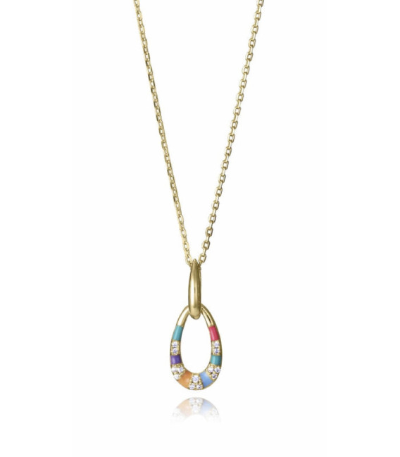 Collar Plata Dorado Colgante Circonitas y Esmalte Multicolor VICEROY JEWELS - 15133C100-39