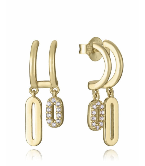 Pendientes Plata Dorada Medio Aro Colgantes Ovales VICEROY JEWELS - 2350E100-30