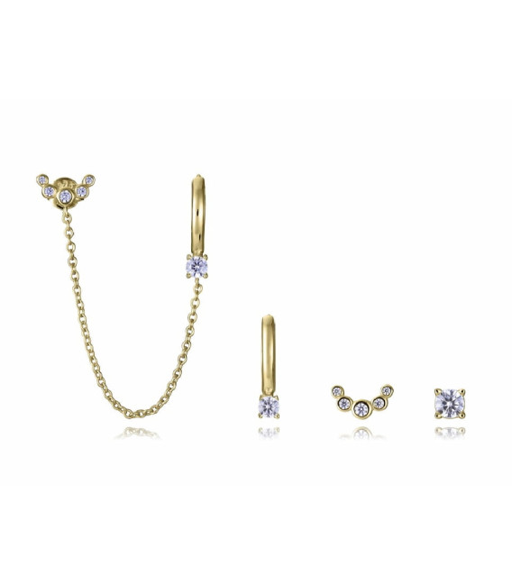 Pack Aros Pendientes Plata Dorada y Circonitas VICEROY JEWELS - 9163E100-30