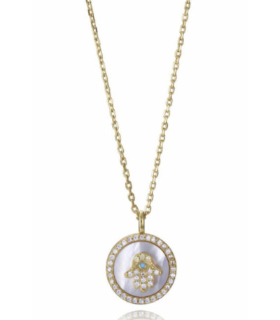 Collar Plata Dorado Redondo Nacar Mano de Fátima Circonitas VICEROY JEWELS - 2363C100-90