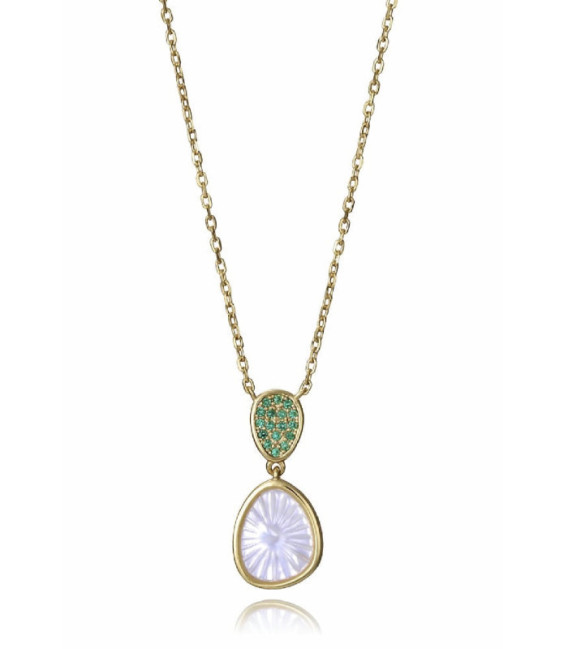 Collar Plata Dorado Nacar y Piedras Verdes VICEROY JEWELS - 2364C100-92