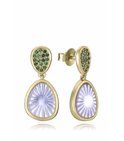 Pendientes Plata Dorado Nacar y Piedras Verdes VICEROY JEWELS - 2364E100-92