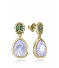 Pendientes Plata Dorado Nacar y Piedras Verdes VICEROY JEWELS - 2364E100-92