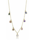Gargantilla Plata Dorada Con Coltantes de Piedras Multicolor VICEROY JEWELS - 2365C100-39