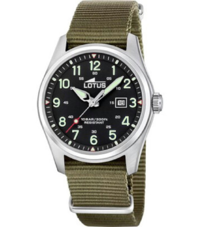 Reloj Hombre Minimalist Correa Nylon Verde Militar LOTUS - 19055/4