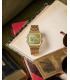 Reloj Unisex Retro Vintage Dorado Ribete Verde Brillo CASIO - A158WEGV-9AEF