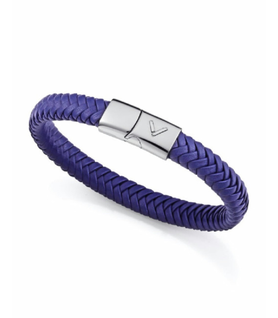 Pulsera Hombre Piel Trenzada Azul de Acero VICEROY FASHION - 75425P01013