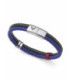 Pulsera Hombre Piel Negra y Azul de Acero VICEROY FASHION - 75426P01013