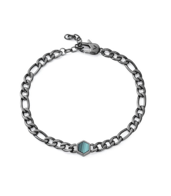 Pulsera Hombre Acero IP Gris con Malaquita VICEROY FASHION - 75427P01010