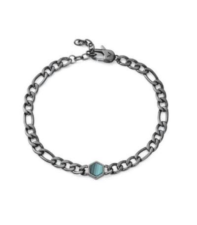 Pulsera Hombre Acero IP Gris con Malaquita VICEROY FASHION - 75427P01010