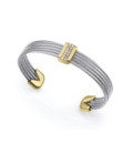 Pulsera Mujer Abierta Cables Acero Centro Dorado VICEROY FASHION - 15193P01000