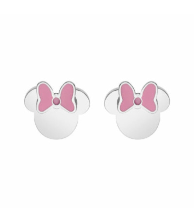Pendientes Mini Minnie Mouse Lazo Rosa Acero DISNEY - ST0041P
