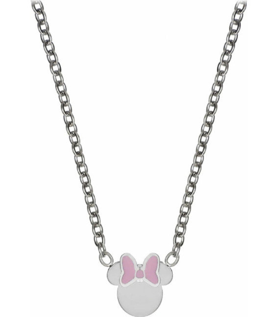 Collar Mini Minnie Mouse Lazo Rosa Acero DISNEY - ST0041C