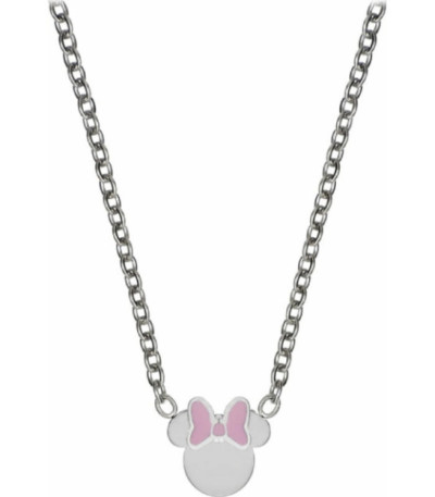 Collar Mini Minnie Mouse Lazo Rosa Acero DISNEY - ST0041C