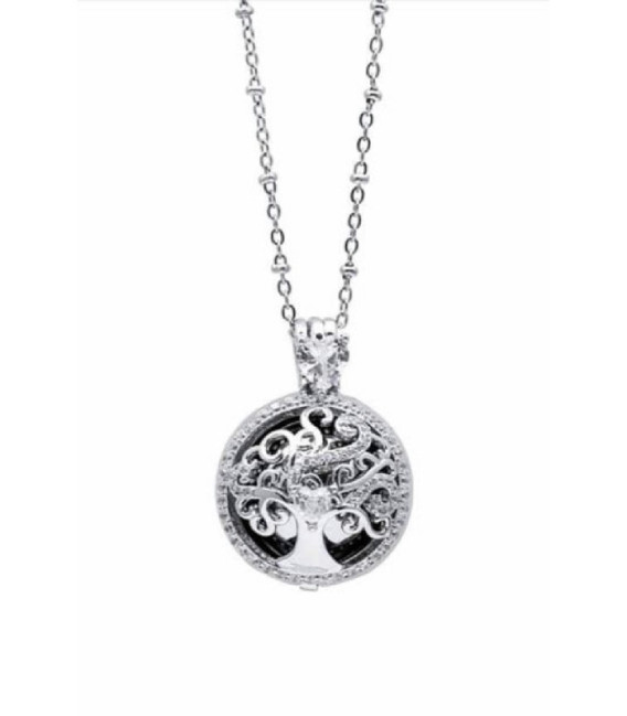 Llamador de Ángeles de Árbol de la Vida Plateado - P20104