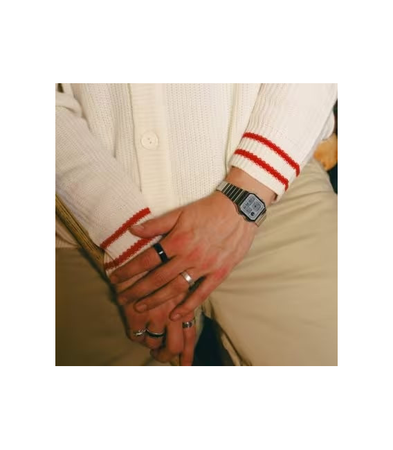 Reloj Unisex Digital Vintage Edge LC Plateado Cuadrado CASIO - A130WE-7AEF